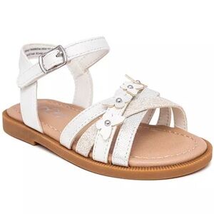 Sugar Toddler Girls Lil Syrup Flat Sandals Size 5 White flowers